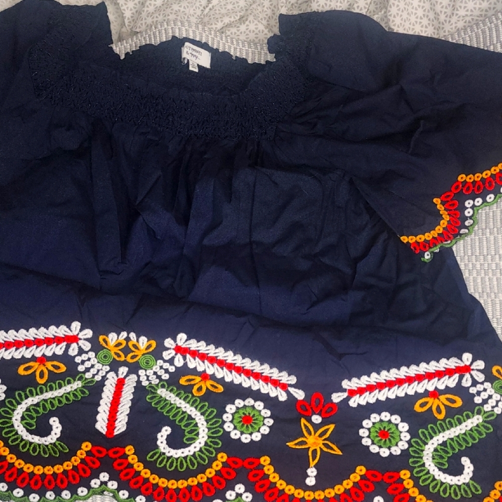 Navy Embroidered Crown Ivy 👗 xl dress